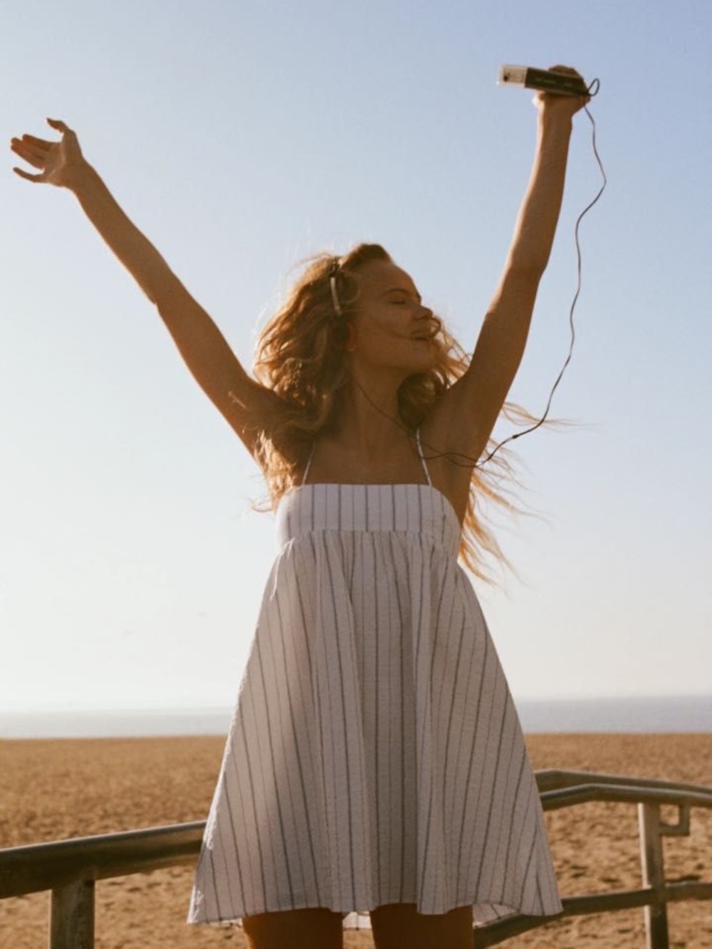Summer Easy Effortless Flattering Feminine Dress in White and Navy Stripes